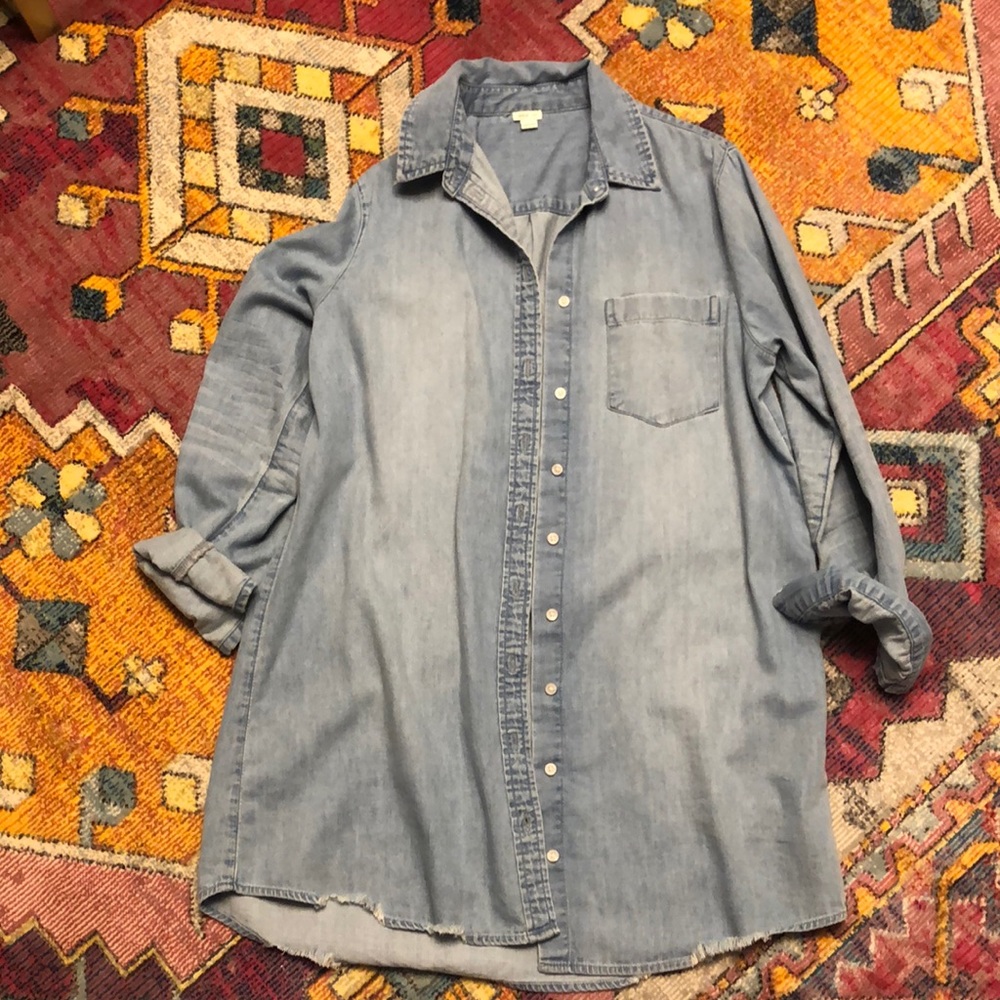 Aerie Distressed Denim Cover Up